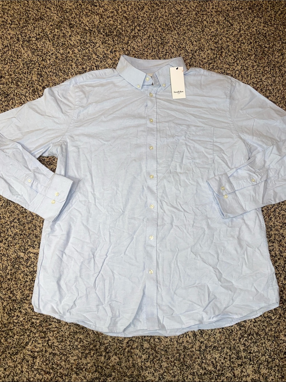 Goodfellow & Co Blue Soft Button Down Long Sleeve Top XXLT NWT